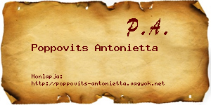 Poppovits Antonietta névjegykártya